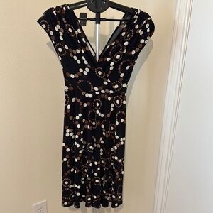 Elegant Black and Brown Patterned Dress